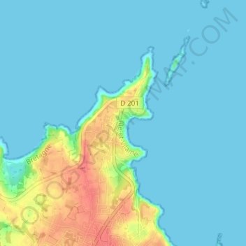 Mappa topografica Port Mer, altitudine, rilievo