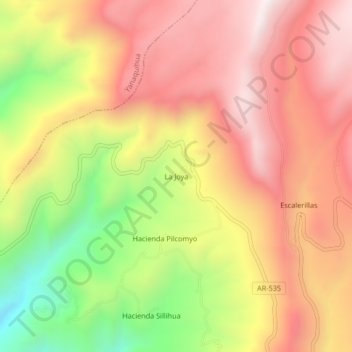 Mappa topografica La Joya, altitudine, rilievo