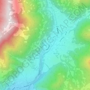 Mappa topografica Pieve, altitudine, rilievo
