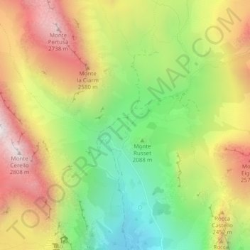 Mappa topografica Grange Collet, altitudine, rilievo