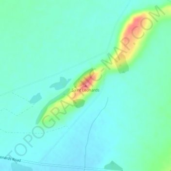 Mappa topografica Saint Leonards, altitudine, rilievo