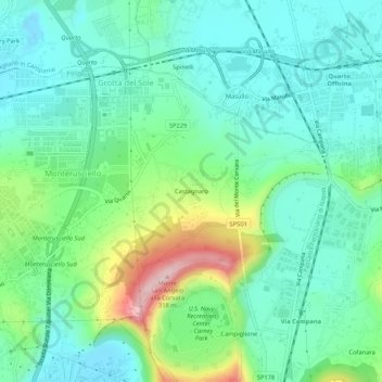 Mappa topografica Castagnaro, altitudine, rilievo