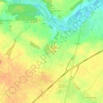 Mappa topografica Les Charmilles, altitudine, rilievo