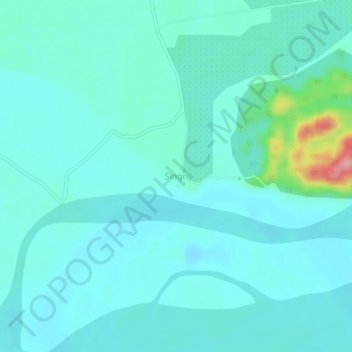 Mappa topografica Singri, altitudine, rilievo