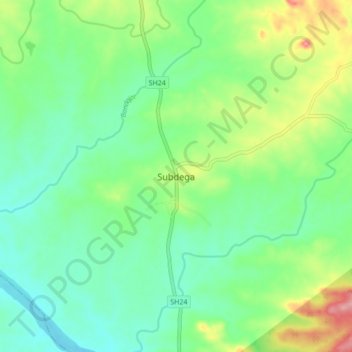 Mappa topografica Subdega, altitudine, rilievo