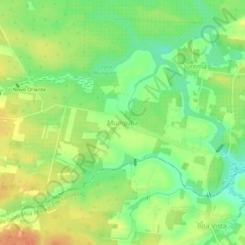 Mappa topografica Munguba, altitudine, rilievo