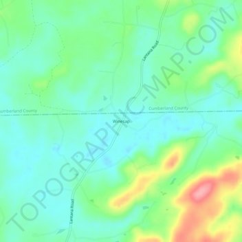 Mappa topografica Winesap, altitudine, rilievo