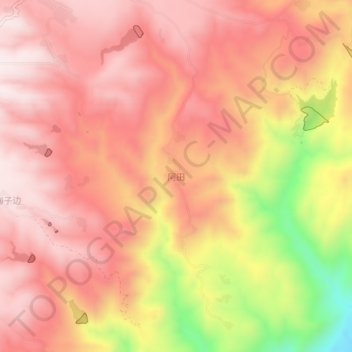 Mappa topografica 阿田, altitudine, rilievo