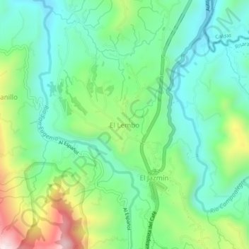 Mappa topografica El Lembo, altitudine, rilievo
