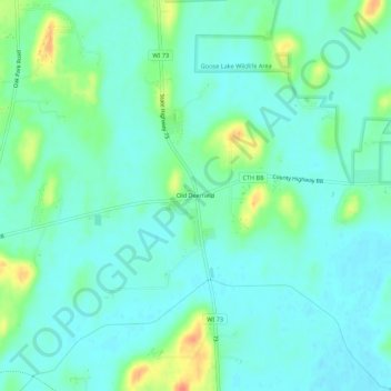 Mappa topografica Old Deerfield, altitudine, rilievo