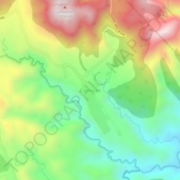 Mappa topografica Cabintan, altitudine, rilievo