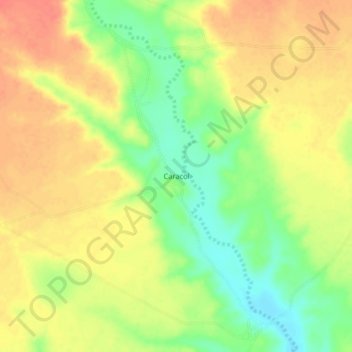Mappa topografica Caracol, altitudine, rilievo