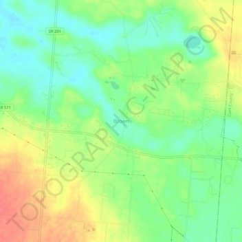 Mappa topografica Brown, altitudine, rilievo