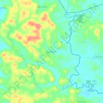 Mappa topografica Banban, altitudine, rilievo