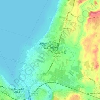 Mappa topografica Ronchi, altitudine, rilievo