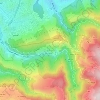 Mappa topografica Au Besson, altitudine, rilievo