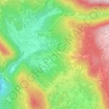 Mappa topografica Zagorje, altitudine, rilievo