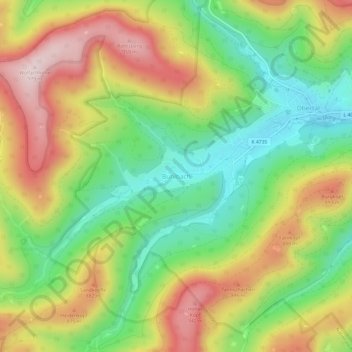 Mappa topografica Buhlbach, altitudine, rilievo
