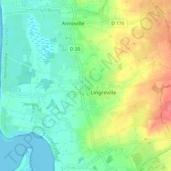 Mappa topografica Ham Renouf, altitudine, rilievo