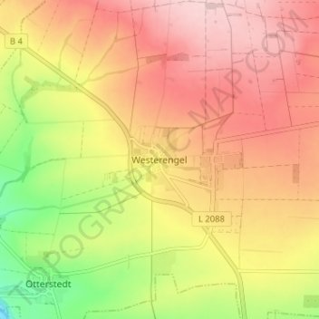 Mappa topografica Westerengel, altitudine, rilievo