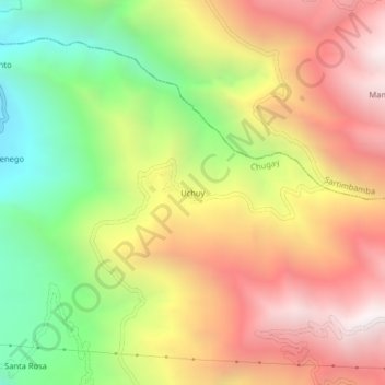 Mappa topografica Uchuy, altitudine, rilievo