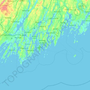 Mappa topografica Cabbage Island, altitudine, rilievo