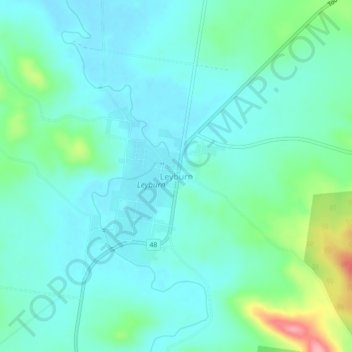 Mappa topografica Leyburn, altitudine, rilievo