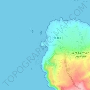 Mappa topografica Goury, altitudine, rilievo