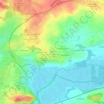 Mappa topografica Le Pe, altitudine, rilievo
