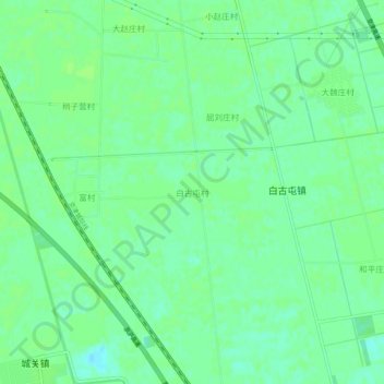Mappa topografica 白古屯村, altitudine, rilievo