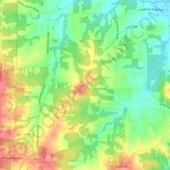 Mappa topografica Jarvis, altitudine, rilievo