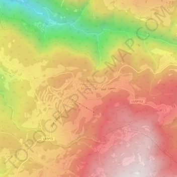 Mappa topografica Petersberg, altitudine, rilievo