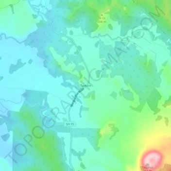 Mappa topografica Tautoro, altitudine, rilievo