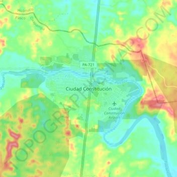 Mappa topografica Ciudad Constitución, altitudine, rilievo