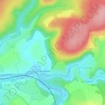 Mappa topografica Sur le Sentier des Combes, altitudine, rilievo