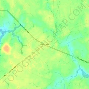 Mappa topografica Spring Grove, altitudine, rilievo