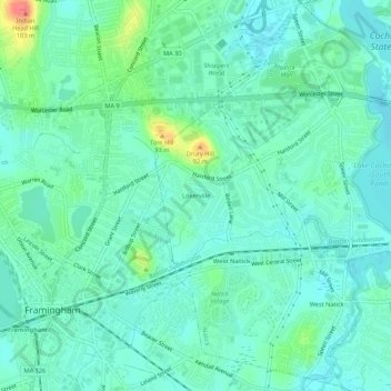 Mappa topografica Lokerville, altitudine, rilievo