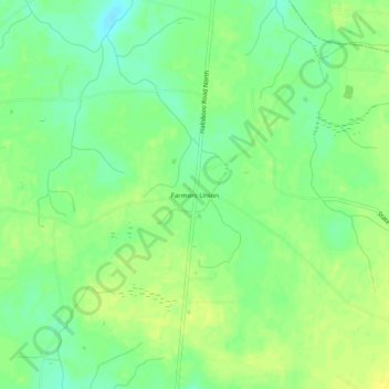 Mappa topografica Farmers Union, altitudine, rilievo