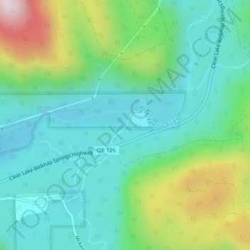 Mappa topografica Belknap Springs, altitudine, rilievo