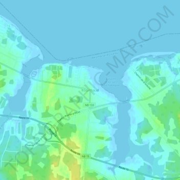 Mappa topografica Robichaud, altitudine, rilievo