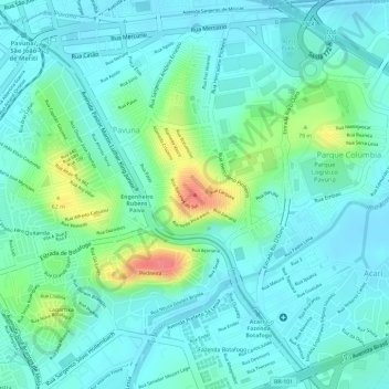Mappa topografica Morro da Conceição, altitudine, rilievo