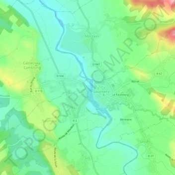 Mappa topografica Mousserolle, altitudine, rilievo