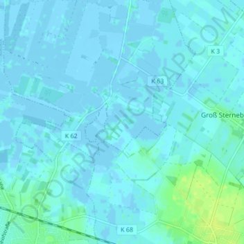 Mappa topografica Groß Neuland, altitudine, rilievo