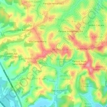 Mappa topografica Chácara Santa Maria, altitudine, rilievo