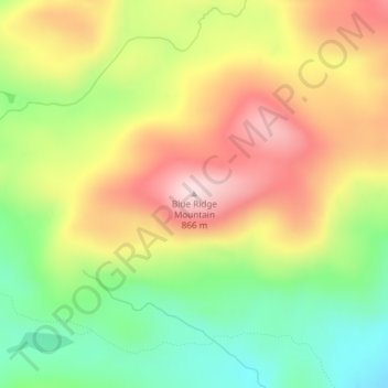 Mappa topografica Blue Ridge Mountain, altitudine, rilievo