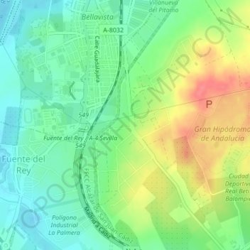 Mappa topografica Casquero, altitudine, rilievo