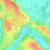 Mappa topografica Bagnolet, altitudine, rilievo