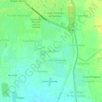 Mappa topografica Fundo Mara, altitudine, rilievo