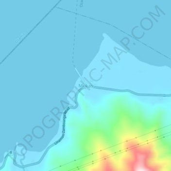 Mappa topografica Mukas, altitudine, rilievo