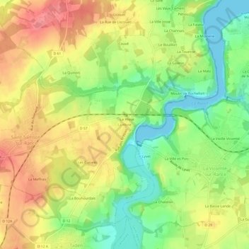 Mappa topografica La Hisse, altitudine, rilievo